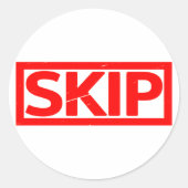 Skip Stamp Ronde Sticker (Voorkant)