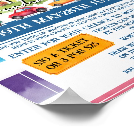 Skip the line school fondsenwerving ticket verloti poster (Hoek)