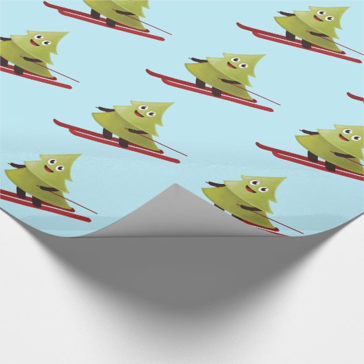 Skipinebomen Sneeuwwinter Cadeaupapier (Hoek)