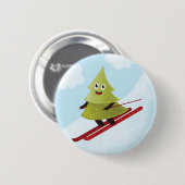 Skipinebomen Sneeuwwinter Ronde Button 5,7 Cm (Voorkant /achterkant)