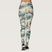  skipiste hutten in Bossen blauw Leggings (Achterkant)