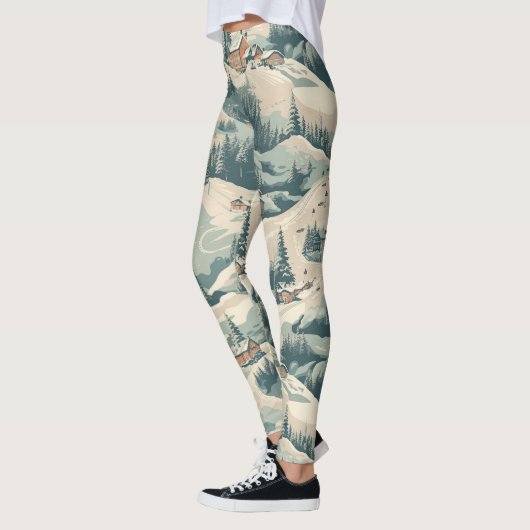  skipiste hutten in Bossen blauw Leggings (Links)