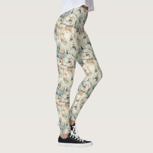  skipiste hutten in zachte pastels leggings (Rechts)