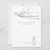 Skipiste koppel verliefd op besneeuwde bergtoppen kaart (Voorkant)