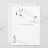 Skipiste paar verliefd op besneeuwde bergtoppen kaart (Voorkant)