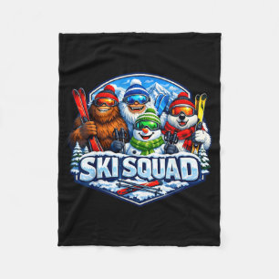 Skiploeg sasquatch yeti sneeuwman ijsbeer skiën fleece deken