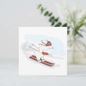 Skipolair beer met platte kerstkaart kaart (Staand voorkant)