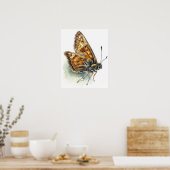 Skipper Butterfly Art Print Poster (Keuken)