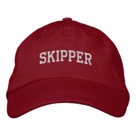 Skipper geborduurd Baseball Hat / Pet - Rood