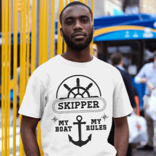 Skipper My Boat My Rules Geweldige Fisherman Gift T-shirt