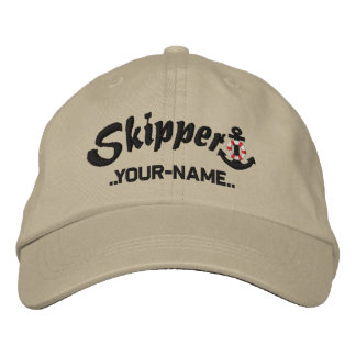 Skipper Personaliseer Jouw naam Zwart Anker Pet