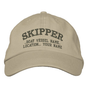 SKIPPER Personaliseer uw boot Jouw naam Geborduurde Pet