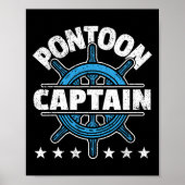 Skipper Pontoon Boating I Pontoon Boat Captain Poster (Voorkant)