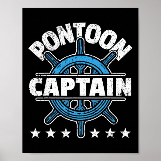 Skipper Pontoon Boating I Pontoon Boat Captain Poster (Voorkant)