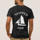 Skipper Sailor Name Mannen Black T-Shirt (Achterkant)