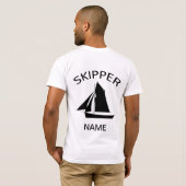 Skipper Sailor Name Mannen White T-Shirt (Achterkant volledig)
