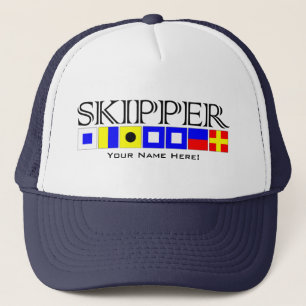 Skipper Title in Nautical Signal Flags Jouw naam Trucker Pet