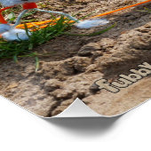 Skippiebal race van Fubby poppetjes op ballonnen. Perfect Poster (Hoek)