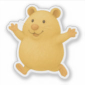 Skipping Cream Hamster Die-Cut Sticker (Voorkant)