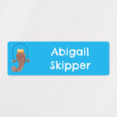 Skipping mudskipper vis cartoon gepersonaliseerd labels (Design 2)