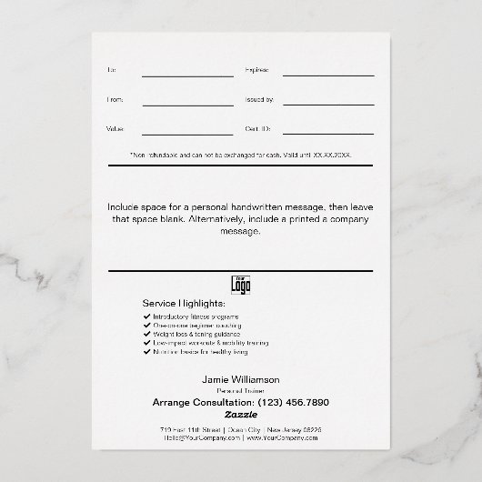 Skipping Rope Heart Design Fitness Foil Gift Card Folie Feestdagenkaart (Achterkant)