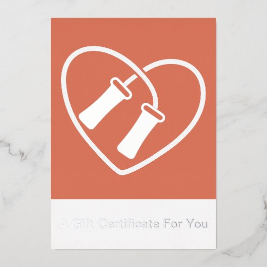 Skipping Rope Heart Design Modern Foil Gift Card Folie Feestdagenkaart (Voorkant)