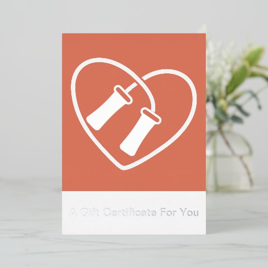 Skipping Rope Heart Design Modern Foil Gift Card Folie Feestdagenkaart (Staand Voorkant)