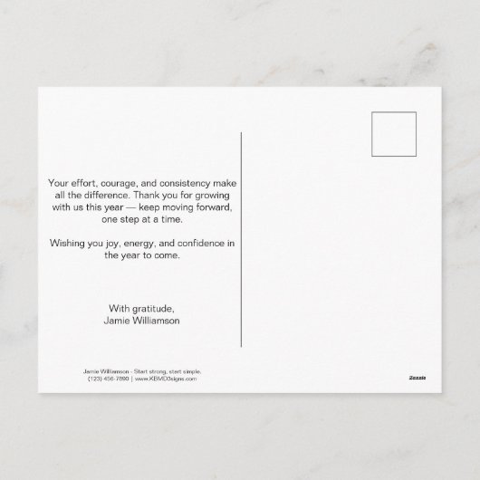 Skipping Rope Joy in the Journey Fitness Christmas Feestdagenkaart (Achterkant)