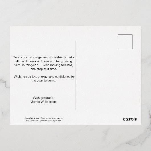 Skipping Rope Joy in the Journey Fitness Christmas Folie Feestdagen Briefkaart (Achterkant)