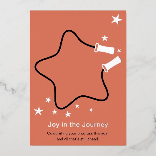 Skipping Rope Joy in the Journey Fitness Christmas Folie Feestdagenkaart (Voorkant)