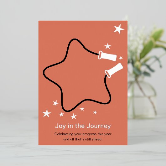 Skipping Rope Joy in the Journey Fitness Christmas Folie Feestdagenkaart (Staand Voorkant)