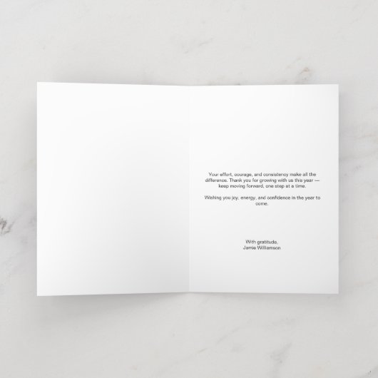 Skipping Rope Joy in the Journey Fitness Christmas Folie Wenskaart (Binnenlaag)