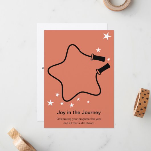 Skipping Rope Joy in the Journey Fitness Christmas Notitiekaartje (Voorkant / Achterkant in situ)