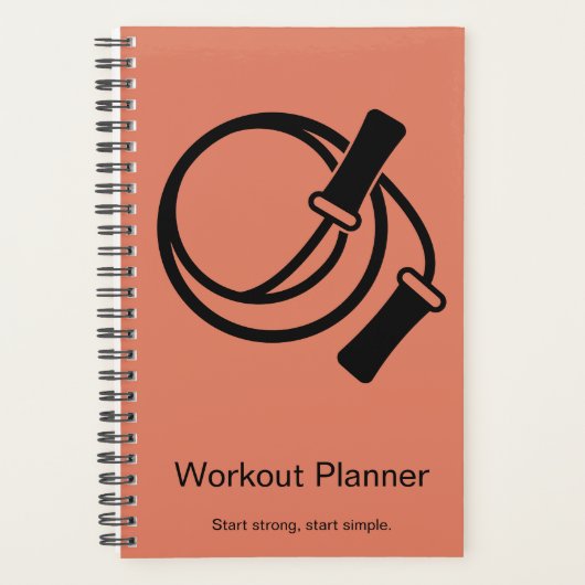 Skipping Rope Orange Black Fitness Starter Workout Planner (Voorkant)
