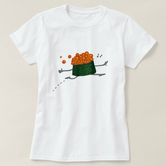 Skipping Salmon Roe Funny Sushi T-shirt (Design voorkant)