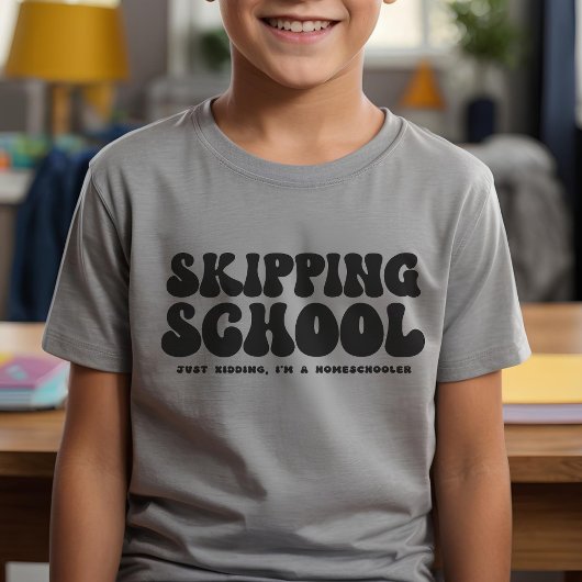 Skipping School Grappige Homeschool Retro stijl T-shirt