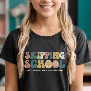Skipping School Grappige Homeschooler Retro T-shirt