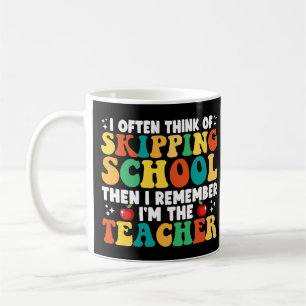 Skipping school leraar grappig laatste dag van de  koffiemok