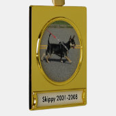 Skippy Chihuahua Ornament Verguld Banner Ornament (Rechts)