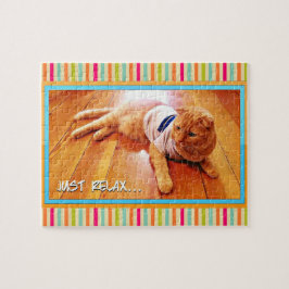 Skippy the Wonder Cat Colorful Cute Jigzaag Puzzle Legpuzzel