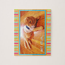 Skippy the Wonder Cat Colorful Cute Jigzaag Puzzle Legpuzzel