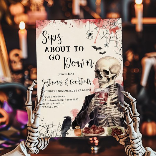 Skips op het punt om naar beneden Cocktail Hallowe Kaart