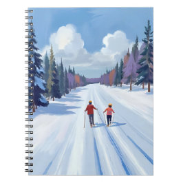 Skiroute | Bergskisport Waterverf Winter Notitieboek