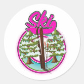  skiroze logo ronde sticker (Voorkant)