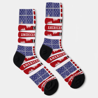 Skis and Snowflakes USA Flag Sokken