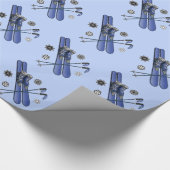 Skis, Boots, Poles en Snowflakes Cadeaupapier (Hoek)