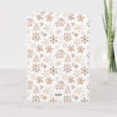 Skis Cream White Snowflakes Christmas   Kaart (Achterkant)