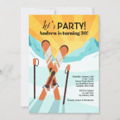 Skis Crossing Invitation Kaart (Voorkant)