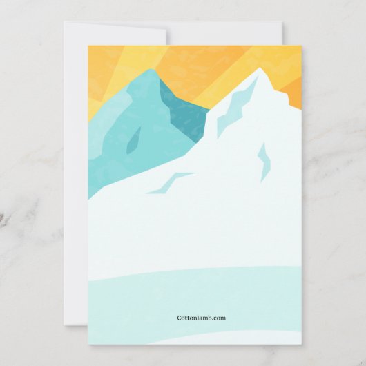 Skis Crossing Invitation Kaart (Achterkant)