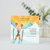 Skis Crossing Invitation Kaart (Staand voorkant)